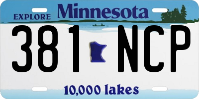 MN license plate 381NCP