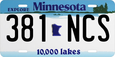 MN license plate 381NCS