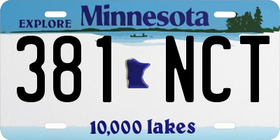 MN license plate 381NCT
