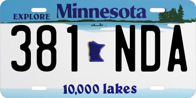 MN license plate 381NDA