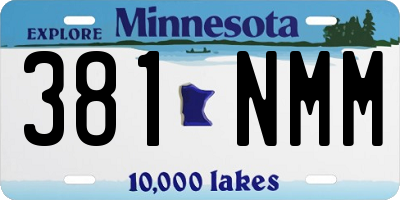 MN license plate 381NMM