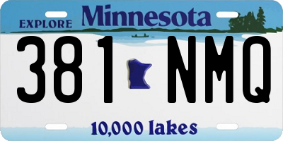 MN license plate 381NMQ