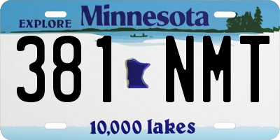 MN license plate 381NMT