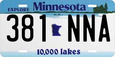 MN license plate 381NNA