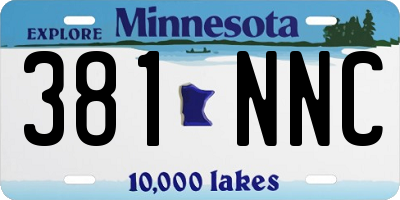 MN license plate 381NNC
