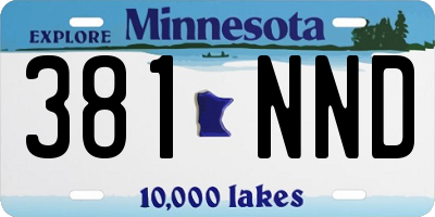MN license plate 381NND