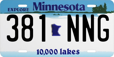 MN license plate 381NNG
