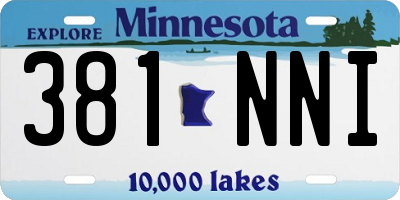 MN license plate 381NNI