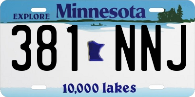 MN license plate 381NNJ