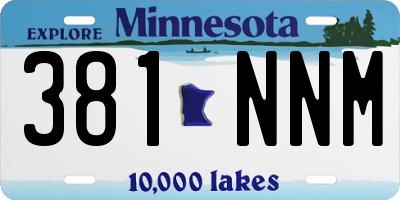 MN license plate 381NNM