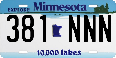 MN license plate 381NNN