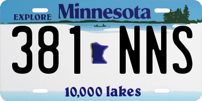 MN license plate 381NNS