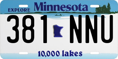MN license plate 381NNU