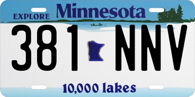 MN license plate 381NNV