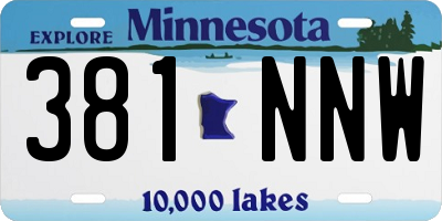 MN license plate 381NNW