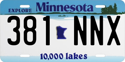 MN license plate 381NNX