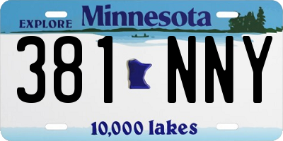 MN license plate 381NNY