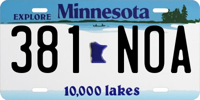 MN license plate 381NOA