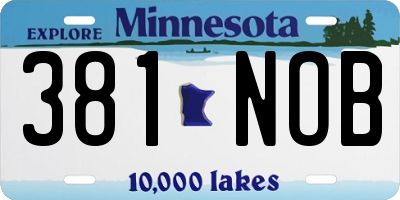 MN license plate 381NOB