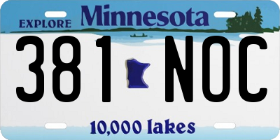 MN license plate 381NOC