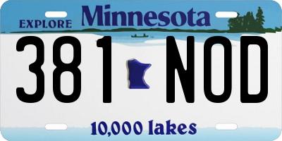 MN license plate 381NOD