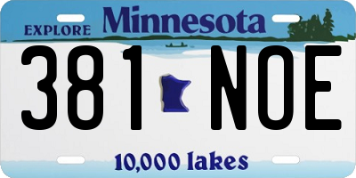 MN license plate 381NOE