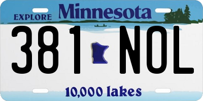MN license plate 381NOL