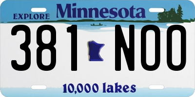 MN license plate 381NOO