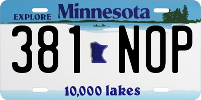 MN license plate 381NOP