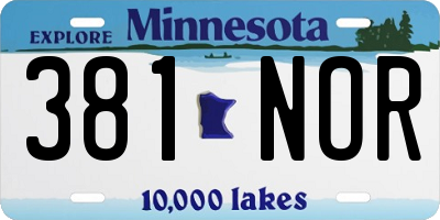 MN license plate 381NOR
