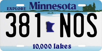 MN license plate 381NOS