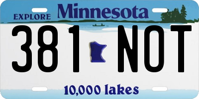 MN license plate 381NOT