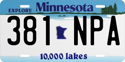 MN license plate 381NPA