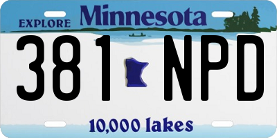 MN license plate 381NPD