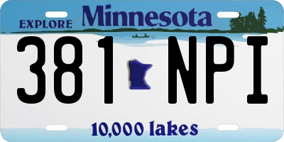 MN license plate 381NPI
