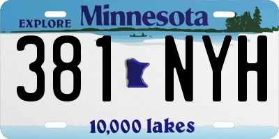 MN license plate 381NYH