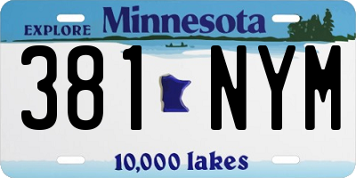 MN license plate 381NYM