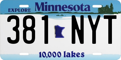MN license plate 381NYT