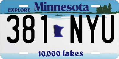 MN license plate 381NYU