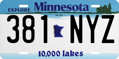 MN license plate 381NYZ