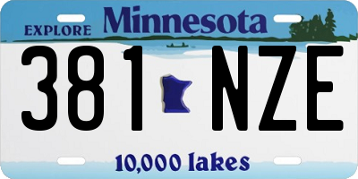 MN license plate 381NZE