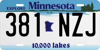 MN license plate 381NZJ