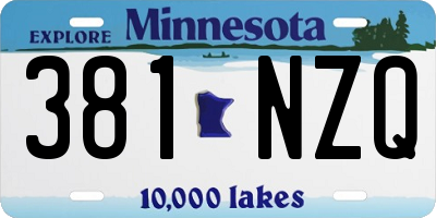 MN license plate 381NZQ