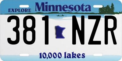 MN license plate 381NZR
