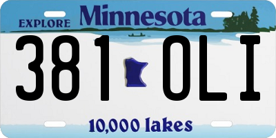 MN license plate 381OLI