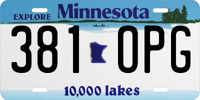 MN license plate 381OPG