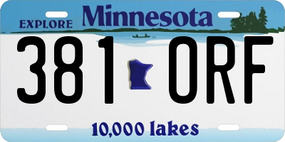 MN license plate 381ORF