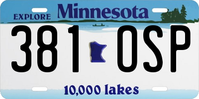MN license plate 381OSP