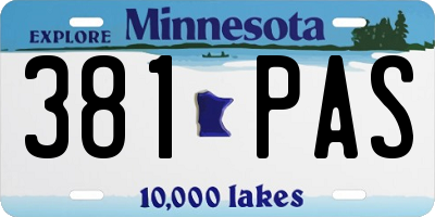 MN license plate 381PAS