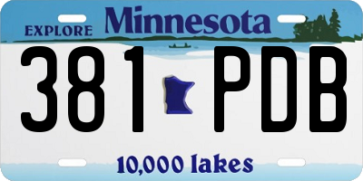 MN license plate 381PDB